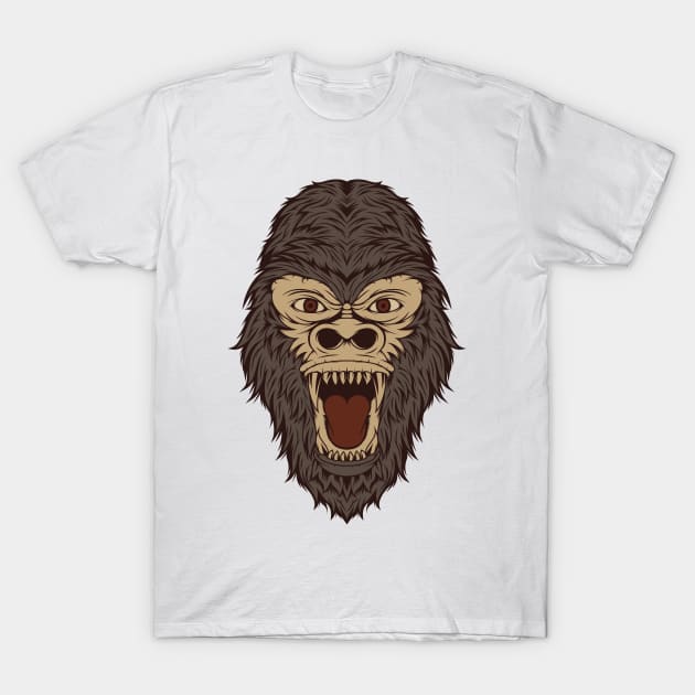 Vintage Roaring Gorilla T-Shirt by JagatKreasi